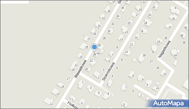 Środa Wielkopolska, Bławatkowa, 24, mapa Środa Wielkopolska