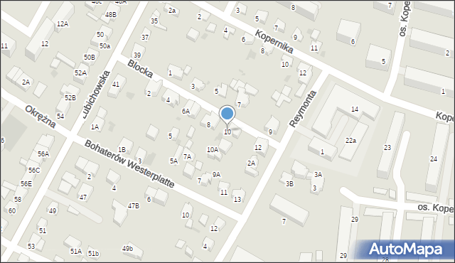 Starogard Gdański, Blocka Józefa, ks., 10, mapa Starogard Gdański