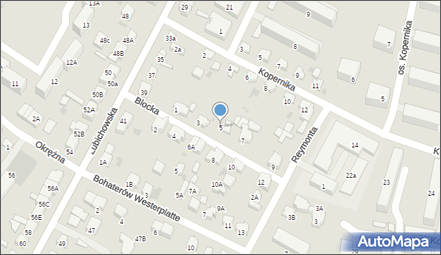 Starogard Gdański, Blocka Józefa, ks., 5, mapa Starogard Gdański