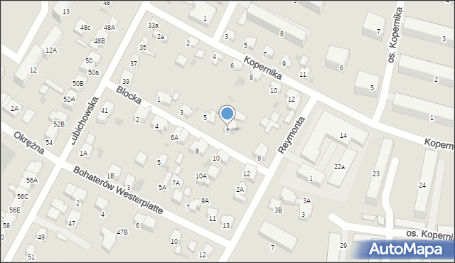 Starogard Gdański, Blocka Józefa, ks., 7, mapa Starogard Gdański