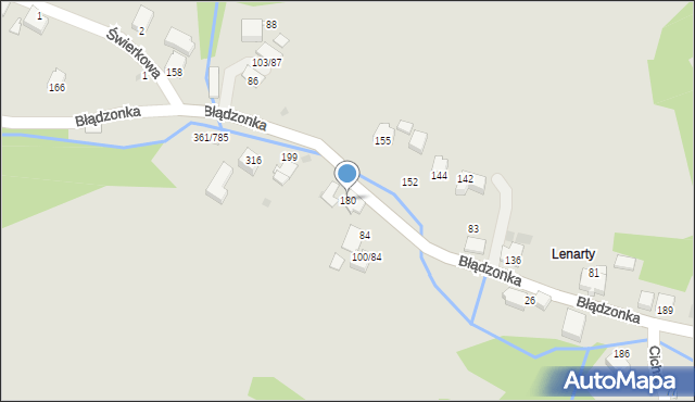 Sucha Beskidzka, Błądzonka, 180, mapa Sucha Beskidzka