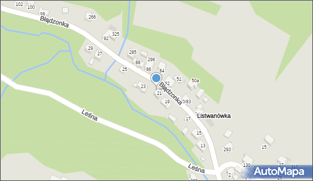 Sucha Beskidzka, Błądzonka, 304, mapa Sucha Beskidzka