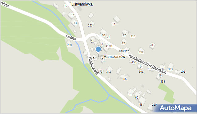 Sucha Beskidzka, Błądzonka, 45, mapa Sucha Beskidzka