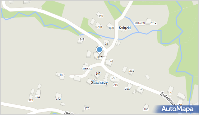 Sucha Beskidzka, Błądzonka, 847, mapa Sucha Beskidzka