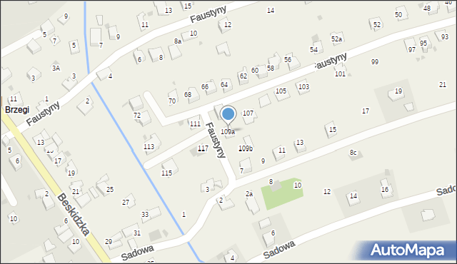 Sułkowice, bł. s. Faustyny, 109a, mapa Sułkowice