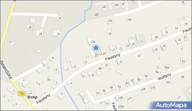 Sułkowice, bł. s. Faustyny, 13, mapa Sułkowice