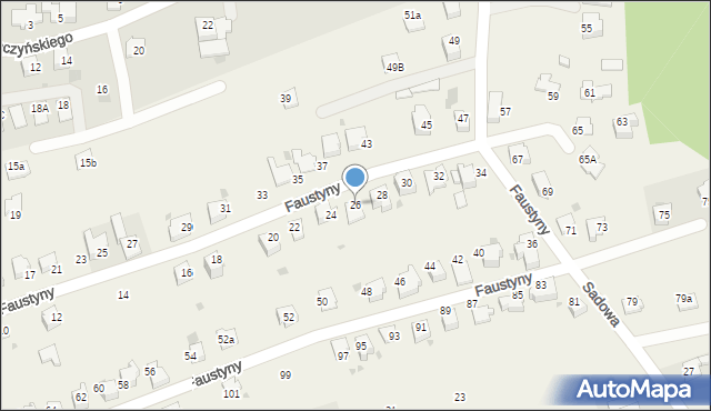 Sułkowice, bł. s. Faustyny, 26, mapa Sułkowice
