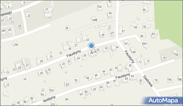 Sułkowice, bł. s. Faustyny, 28, mapa Sułkowice
