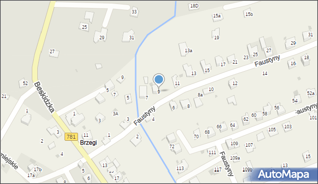 Sułkowice, bł. s. Faustyny, 9, mapa Sułkowice