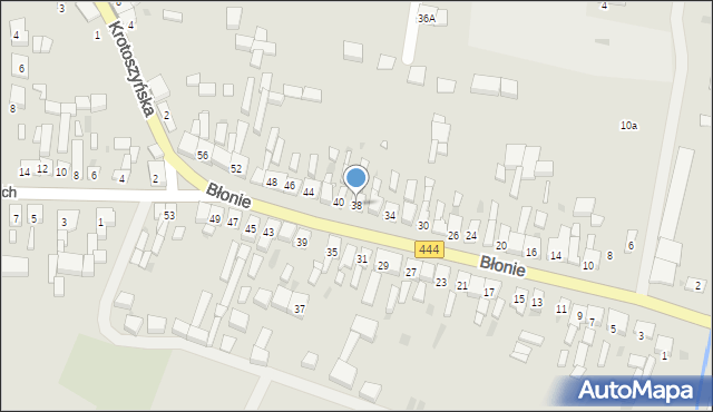 Sulmierzyce, Błonie, 38, mapa Sulmierzyce