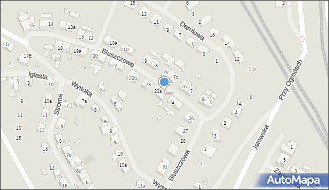 Szczecin, Bluszczowa, 23b, mapa Szczecina