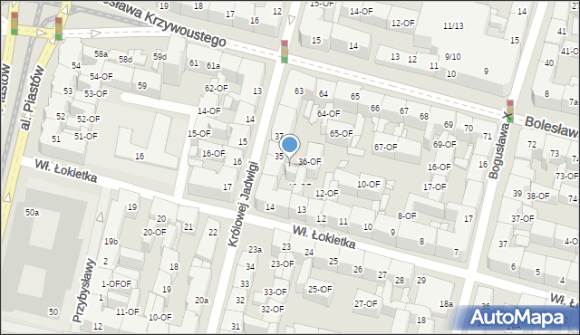 Szczecin, bł. Królowej Jadwigi, 35-OF, mapa Szczecina