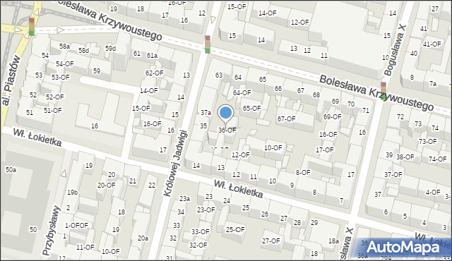 Szczecin, bł. Królowej Jadwigi, 36-OF, mapa Szczecina