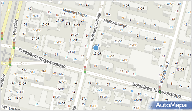 Szczecin, bł. Królowej Jadwigi, 37, mapa Szczecina