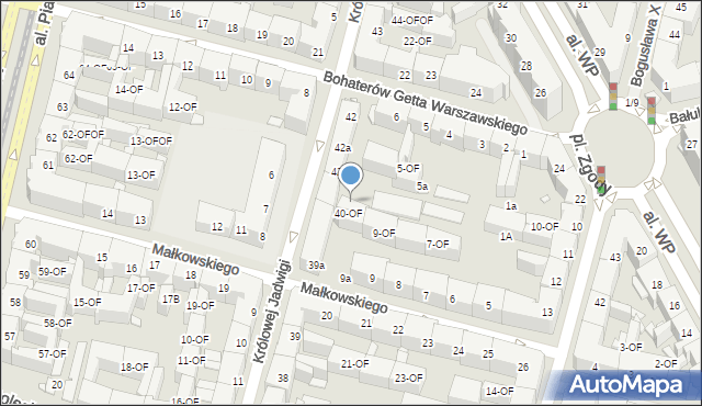 Szczecin, bł. Królowej Jadwigi, 41-OF, mapa Szczecina