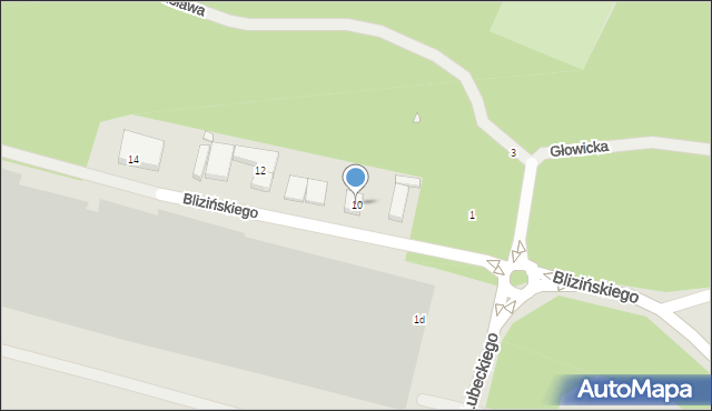 Szczecin, Blizińskiego Wacława, ks., 10, mapa Szczecina