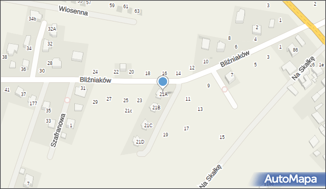 Szyce, Bliźniaków, 21A, mapa Szyce