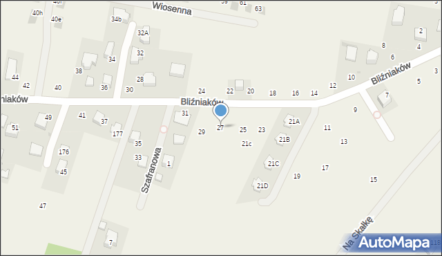 Szyce, Bliźniaków, 27, mapa Szyce