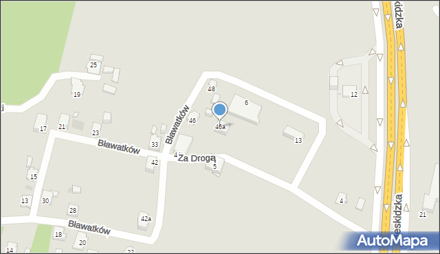 Tychy, Bławatków, 46a, mapa Tychów