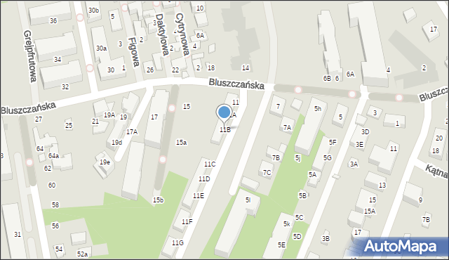 Warszawa, Bluszczańska, 11B, mapa Warszawy