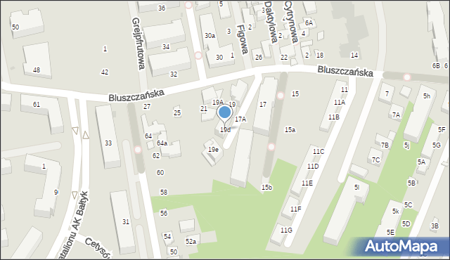 Warszawa, Bluszczańska, 19d, mapa Warszawy