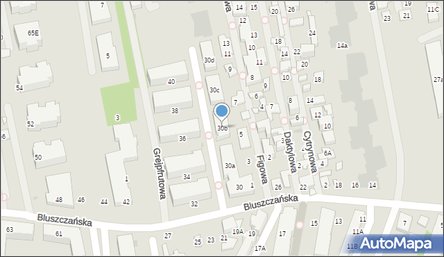 Warszawa, Bluszczańska, 30b, mapa Warszawy