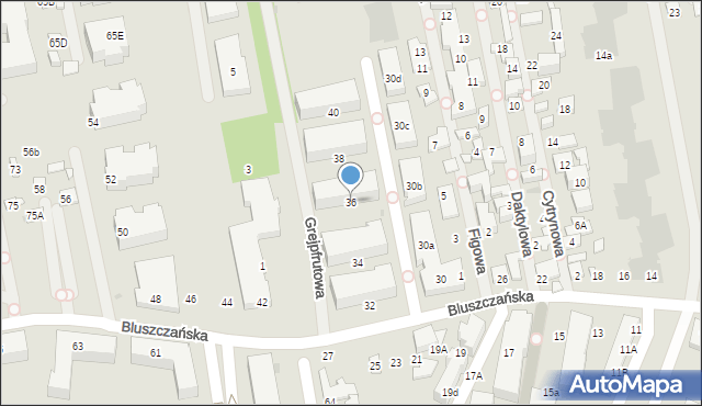 Warszawa, Bluszczańska, 36, mapa Warszawy