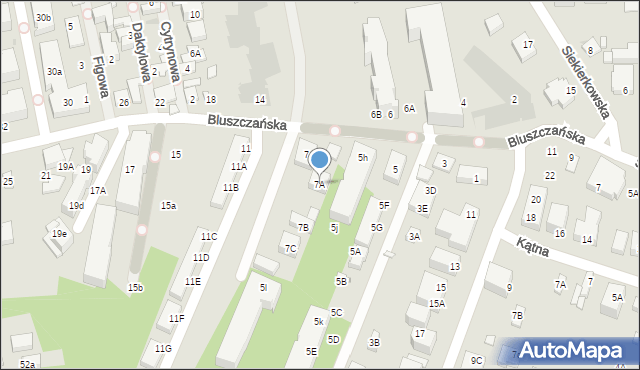 Warszawa, Bluszczańska, 7A, mapa Warszawy