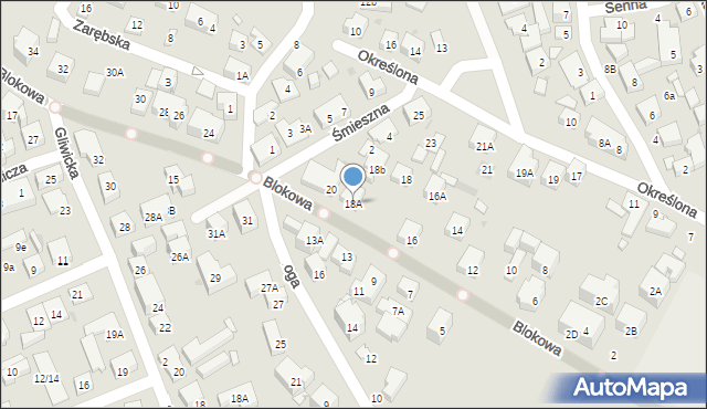 Warszawa, Blokowa, 18A, mapa Warszawy