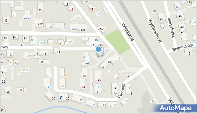 Warszawa, Błękitna, 3A, mapa Warszawy