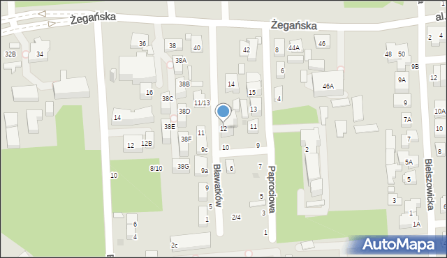 Warszawa, Bławatków, 12, mapa Warszawy