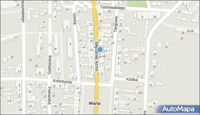 Warta, Błękitnej Armii, 10, mapa Warta