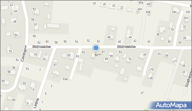 Wielka Wieś, Bliźniaków, 59, mapa Wielka Wieś