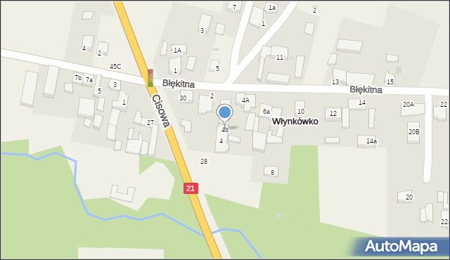 Włynkówko, Błękitna, 4b, mapa Włynkówko