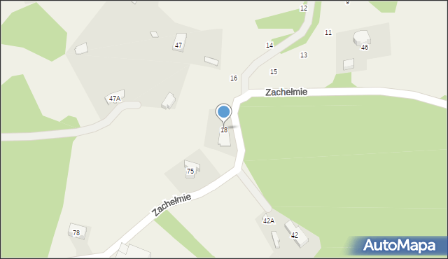 Zachełmie, Blachnickiego Franciszka, ks., 18, mapa Zachełmie