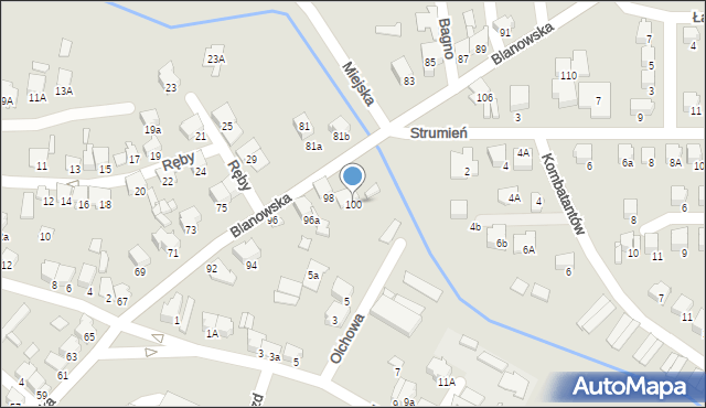 Zawiercie, Blanowska, 100, mapa Zawiercie