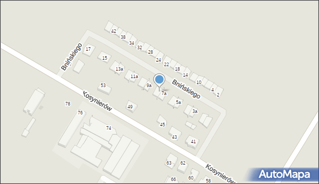 Środa Wielkopolska, Bnińskiego Adolfa, 7b, mapa Środa Wielkopolska