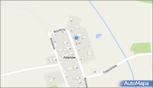 Adamów, Bociania, 12, mapa Adamów