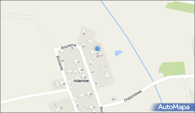 Adamów, Bociania, 14, mapa Adamów