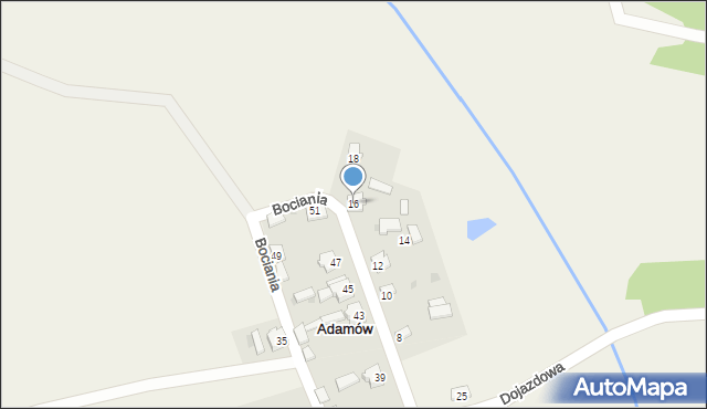 Adamów, Bociania, 16, mapa Adamów