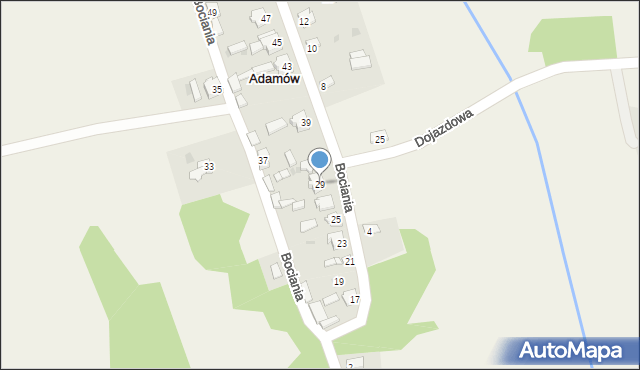 Adamów, Bociania, 29, mapa Adamów