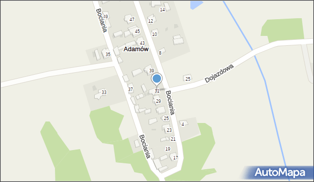 Adamów, Bociania, 31, mapa Adamów