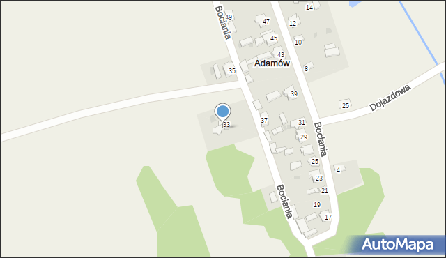 Adamów, Bociania, 33A, mapa Adamów