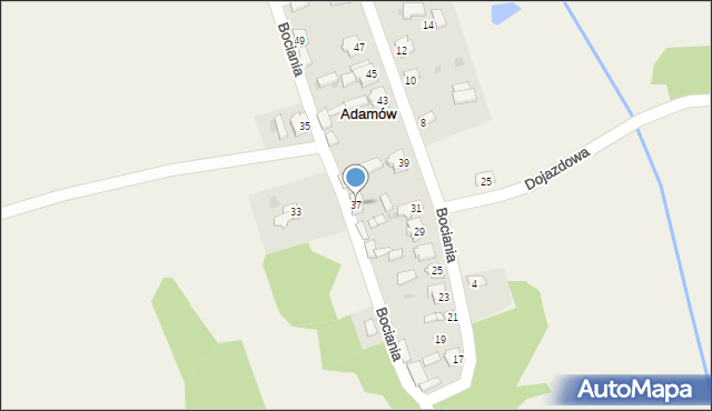 Adamów, Bociania, 37, mapa Adamów