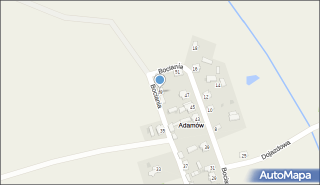 Adamów, Bociania, 49, mapa Adamów