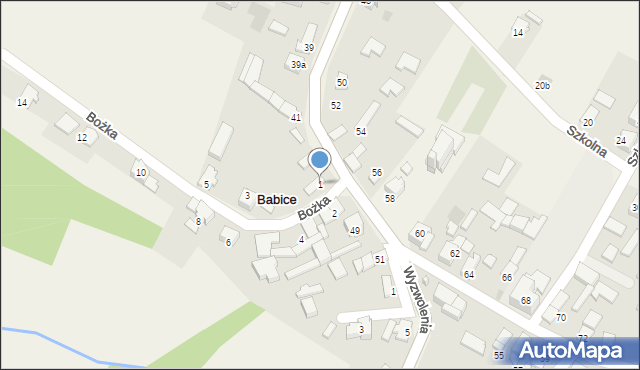 Babice, Bożka Arki, 1, mapa Babice