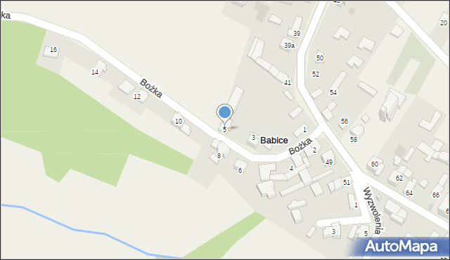 Babice, Bożka Arki, 5, mapa Babice