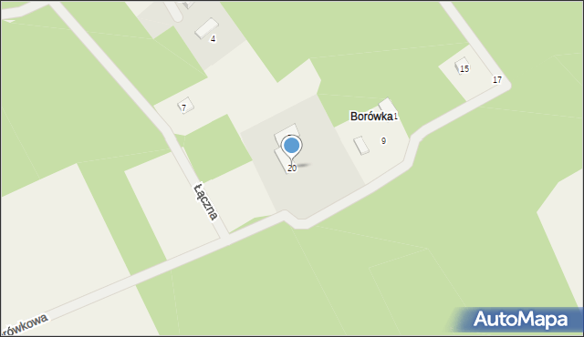 Badowo-Dańki, Borówkowa, 20, mapa Badowo-Dańki