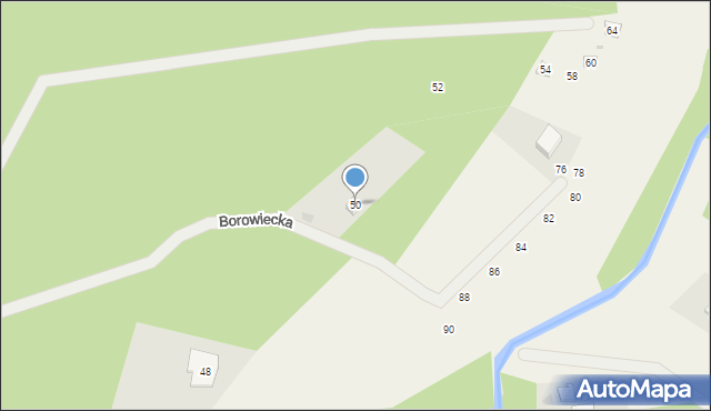 Banino, Borowiecka, 50, mapa Banino