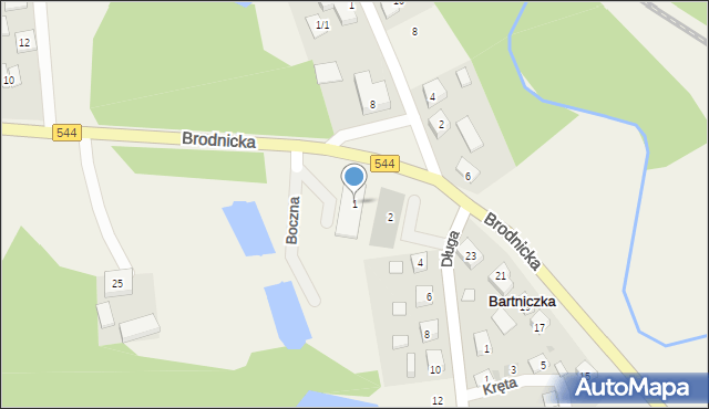 Bartniczka, Boczna, 1, mapa Bartniczka